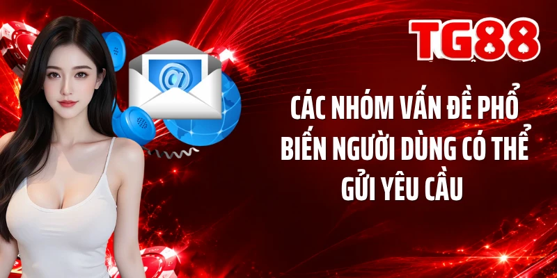 Các nhóm vấn đề phổ biến người dùng có thể gửi yêu cầu 